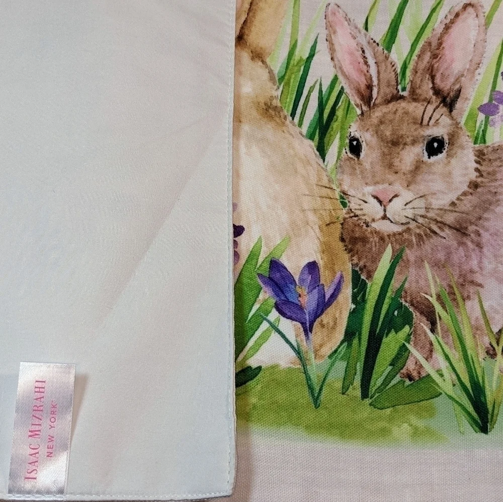 Bunnies in Flowers Table Runner by Isaac Mizrahi, New York